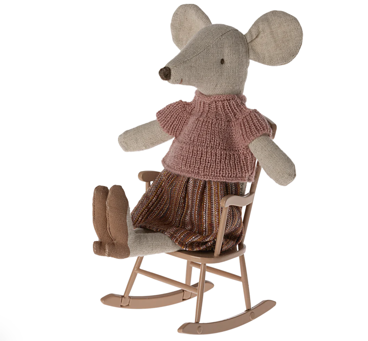 MAILEG ROCKING CHAIR, MOUSE - DARK POWDER