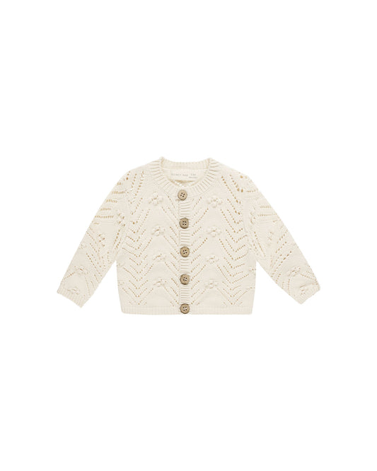 QUINCY MAE KNIT CARDIGAN - NATURAL