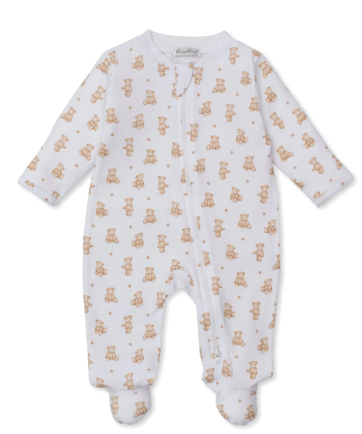 TEDDY BEARS ZIP TAN FOOTIE