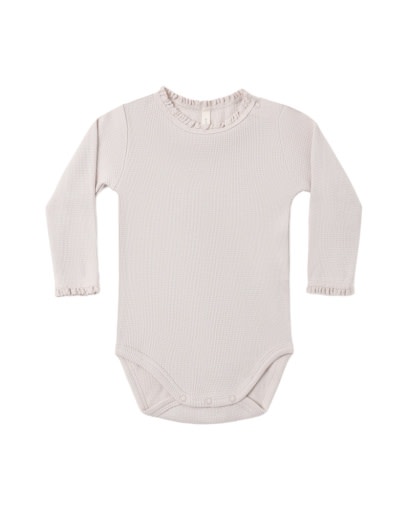 QUINCY MAE WAFFLE LONG SLEEVE BODYSUIT LILAC MIST