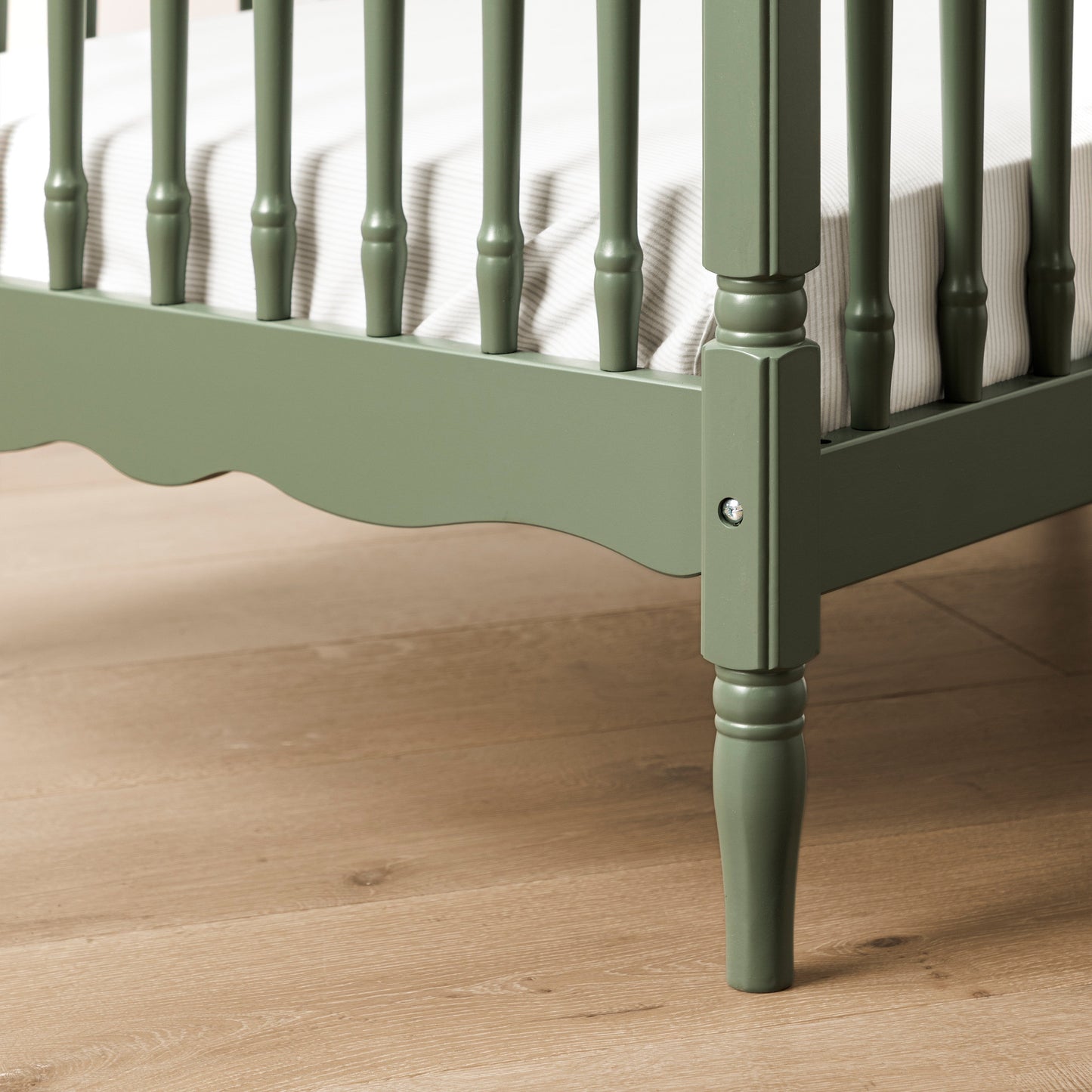 Liberty 3-in-1 Convertible Spindle Crib w/Toddler Bed Conversion Kit in Dusty Rose