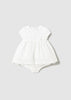 MAYORAL EMBROIDERED TULLE DRESS WITH BLOOMERS WHITE