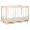 BABYLETTO HARLOW ACRYLIC 3-IN-1 CONVERTIBLE CRIB WITH TODDLER BED CONVERSION KIT