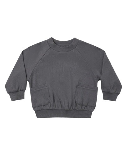 QUINCY MAE POCKET SWEATSHIRT MIDNIGHT