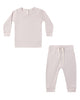 QUINCY MAE WAFFLE TOP + PANT SET LILAC MIST