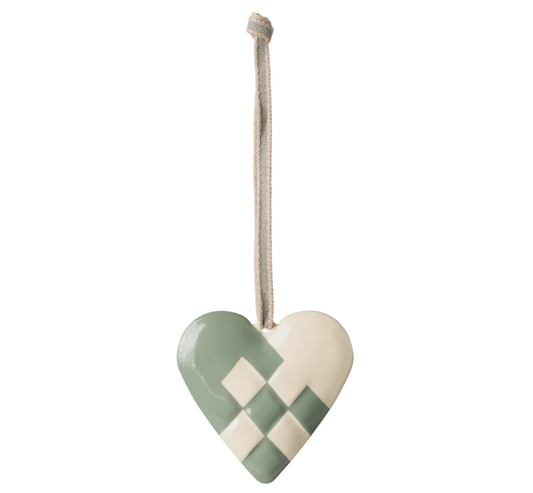 MAILEG METAL ORNAMENT, LARGE HEART-  MINT