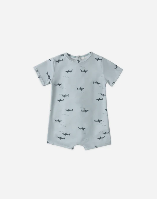RYLEE + CRU SHORTY ONE-PIECE SHARKS
