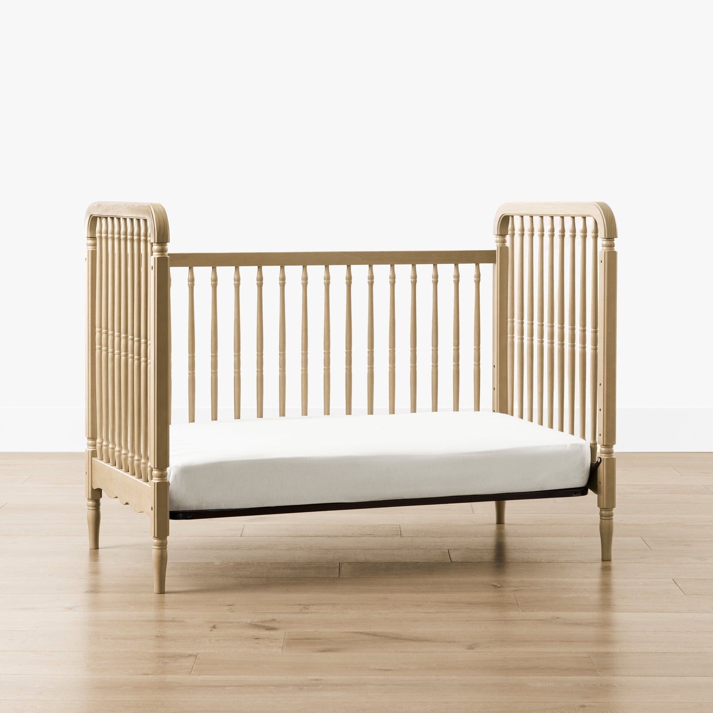 Liberty 3-in-1 Convertible Spindle Crib w/Toddler Bed Conversion Kit in Dusty Rose