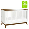 Scoot 3-in-1 Convertible Crib w/ToddlerBedConversion Kit in White/WashedNatural