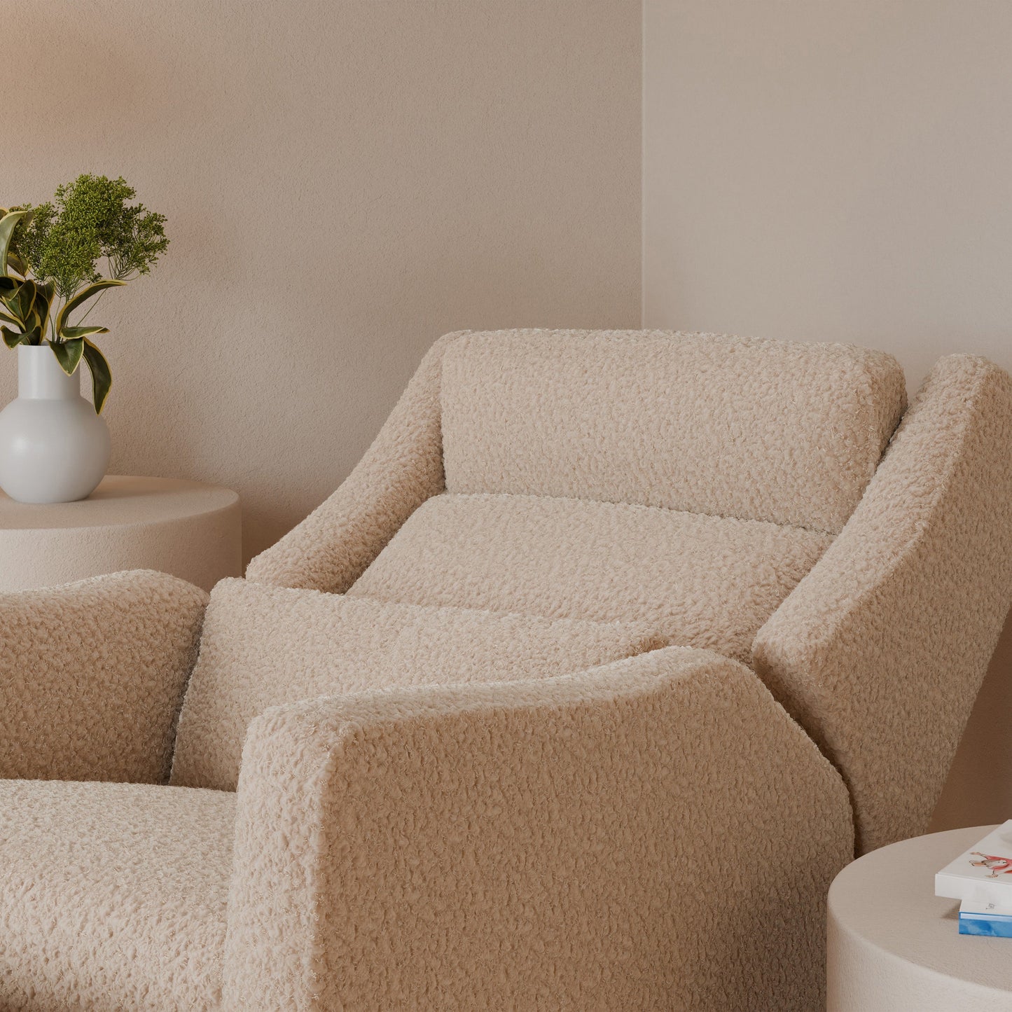 Kiwi Plus Power Glider Recliner w/ Power Headrest in Performance Beach Eco-Weave