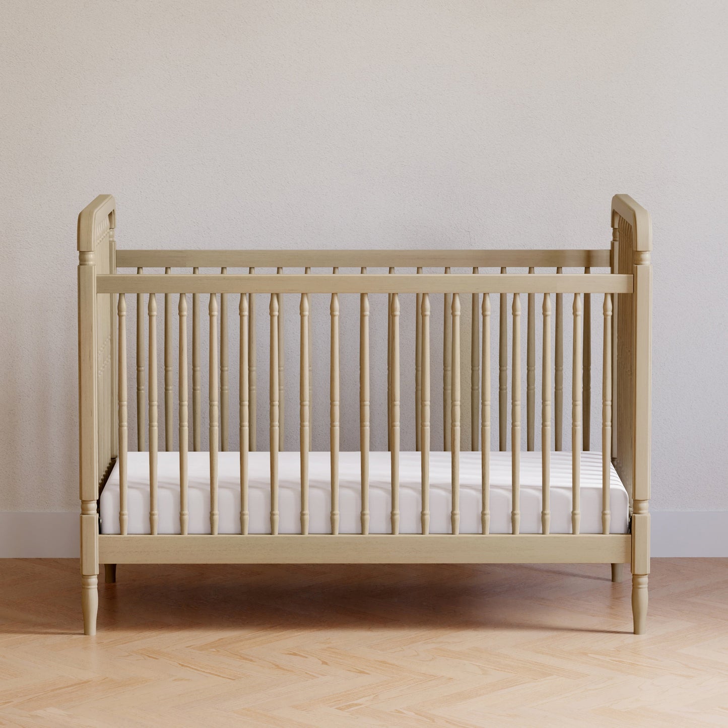 Liberty 3-in-1 Convertible Spindle Crib w/Toddler Bed Conversion Kit in Dusty Rose