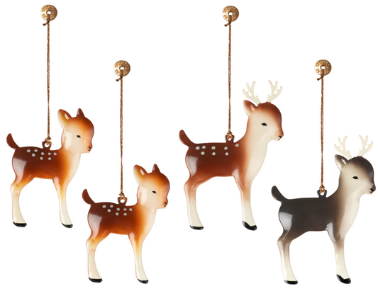 MAILEG REINDEER FAMILY, METAL ORNAMENTS