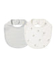 QUINCY MAE JERSEY SNAP BIB, 2 PACK SHEEP, CLOUD STRIPE