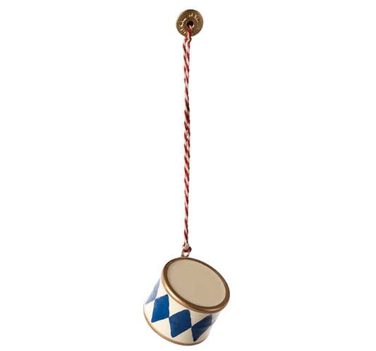 MAILEG METAL ORNAMENT, SMALL DRUM - DARK BLUE