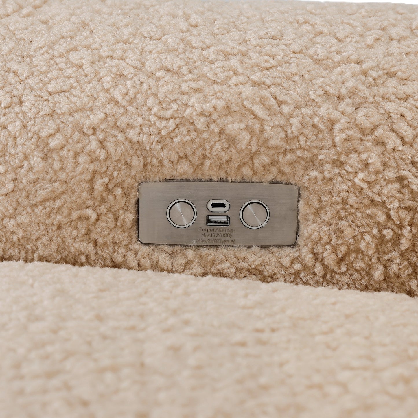 BABYLETTO SUNDAY POWER RECLINER AND SWIVEL GLIDER IN SHEARLING