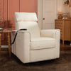 Willa Deluxe Power Glider Recliner w/Heat&Massage in Performance Beach Eco-Weave