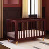 Lolly 3-in-1 Convertible Crib w/Toddler Bed Conversion in Crimson/Natural