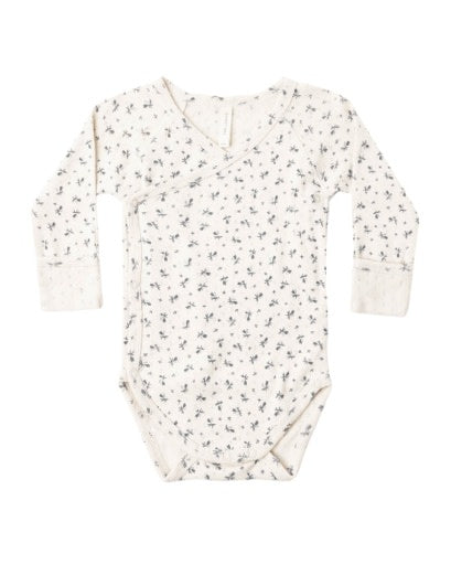 QUINCY MAE SIDE SNAP BODYSUIT BLUE DITSY
