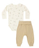 QUINCY MAE SIDE SNAP BODYSUIT + PANT SET PEARS