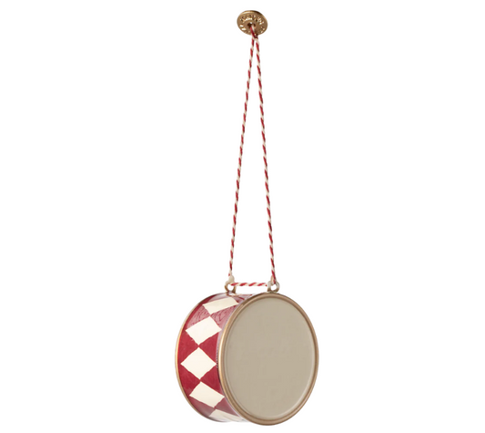 MAILEG METAL ORNAMENT, LARGE DRUM - RED