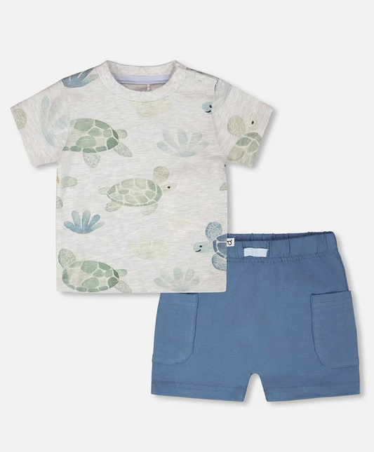DEUX PAR DEUX T-SHIRT AND SHORTS SET