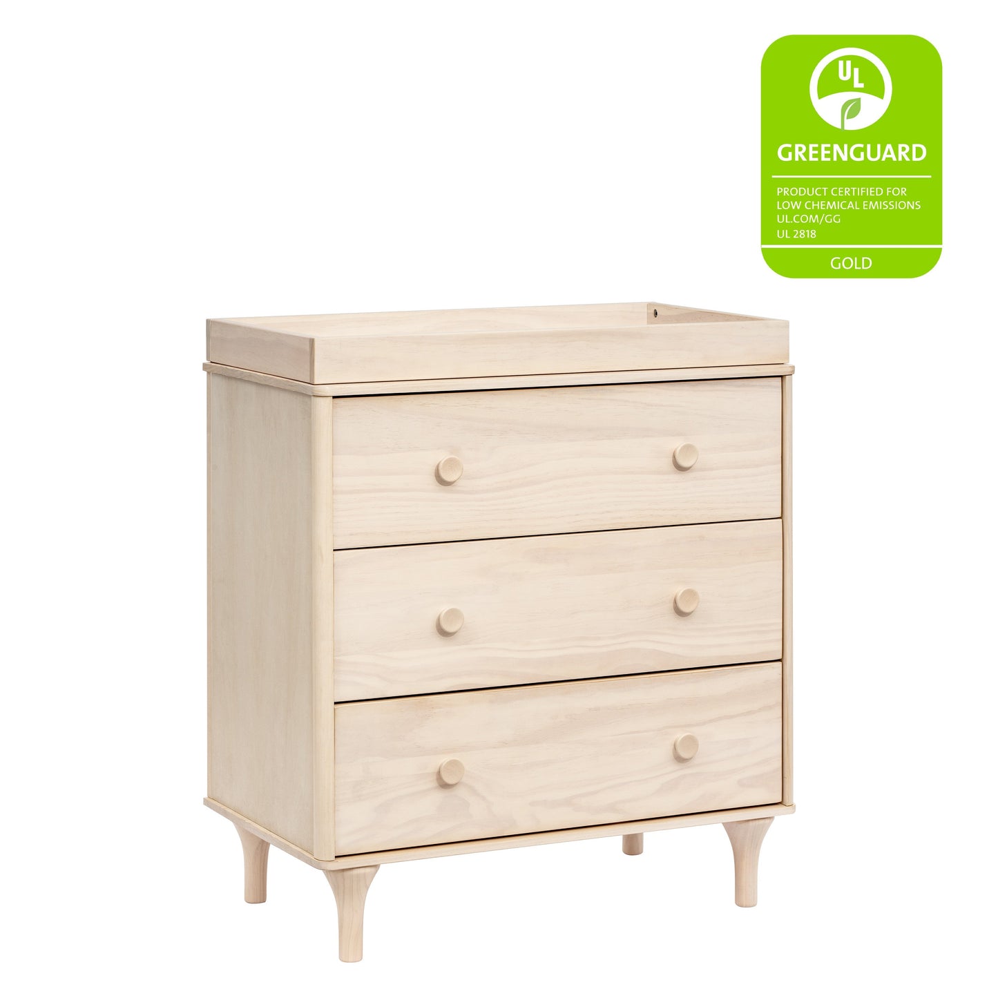 BABYLETTO LOLLY 3-DRAWER CHANGER DRESSER WITH REMOVABLE CHANGING TRAY