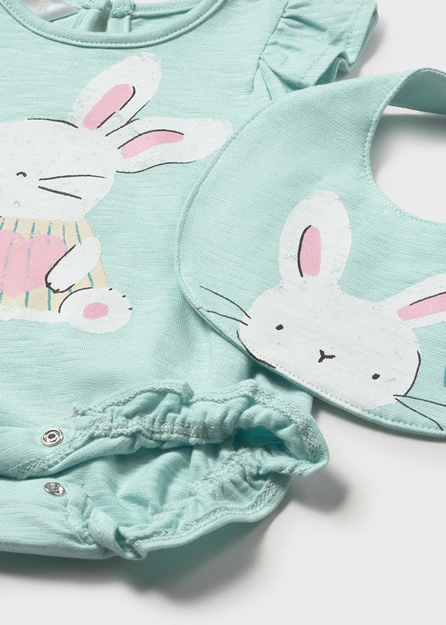 MAYORAL NEWBORN GIRL ROMPER WITH BIB SET