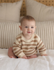 QUINCY MAE REX ROMPER ALMOND STRIPE