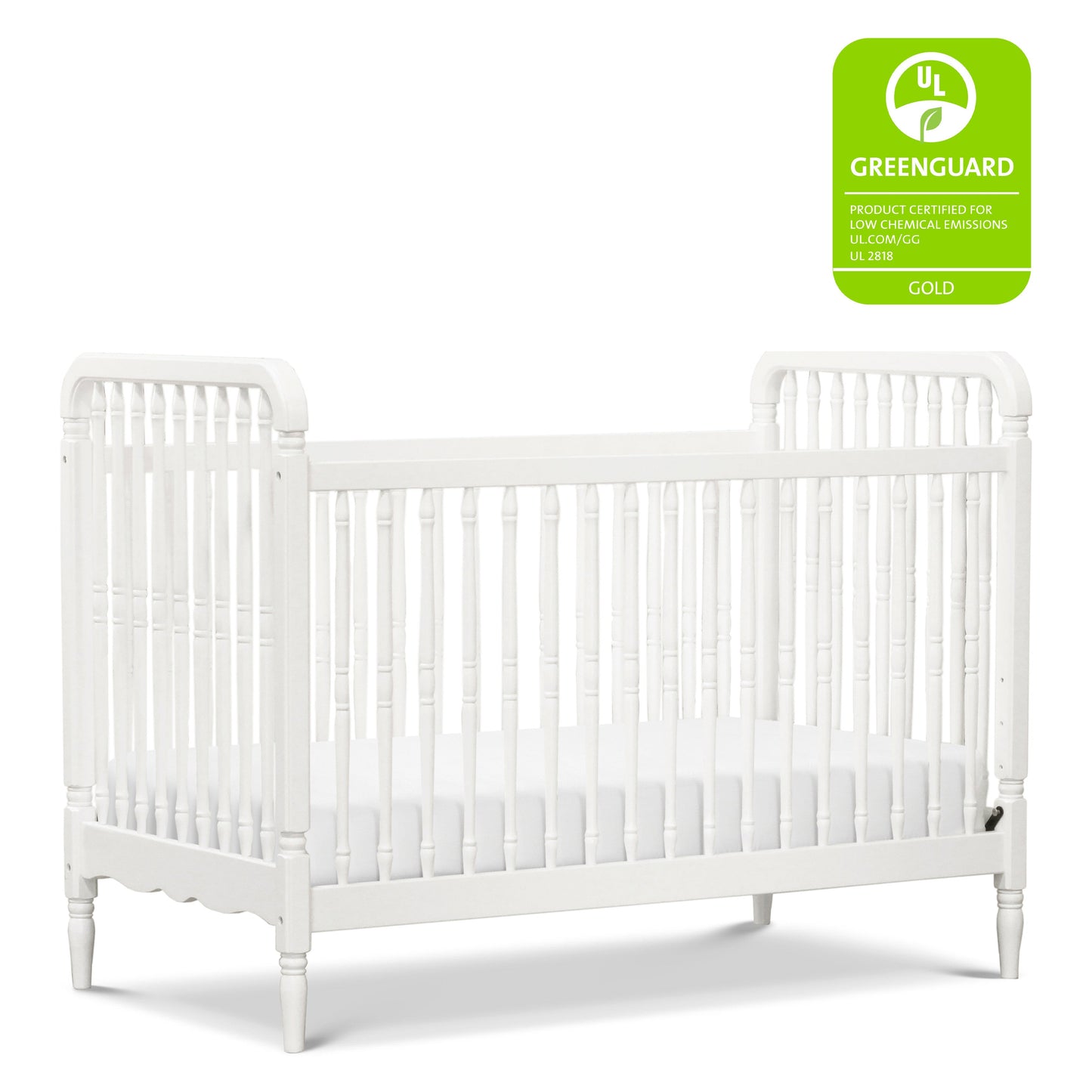 Liberty 3-in-1 Convertible Spindle Crib w/Toddler Bed Conversion Kit in Dusty Rose