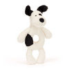 JELLYCAT BASHFUL BLACK AND CREAM PUPPY RING RATTLE