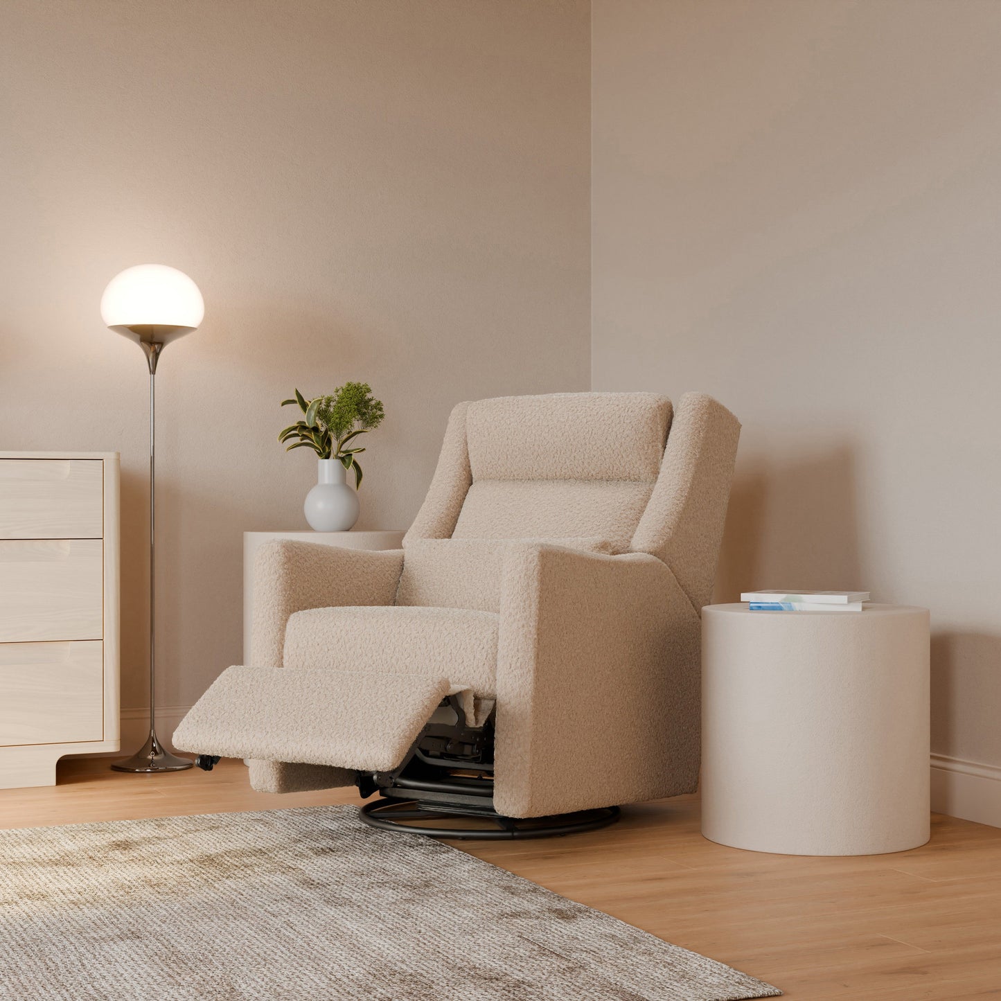 Kiwi Plus Power Glider Recliner w/ Power Headrest in Performance Beach Eco-Weave