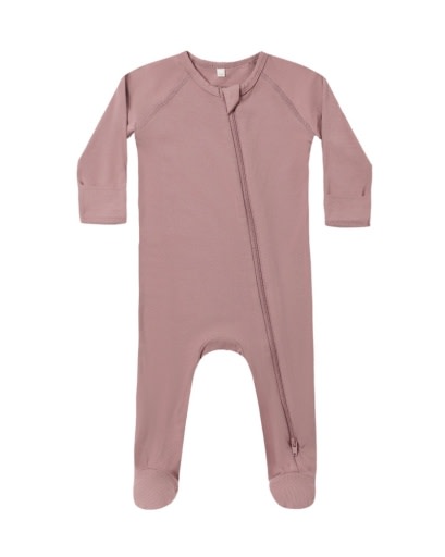QUINCY MAE BAMBOO ZIP FOOTIE MULBERRY
