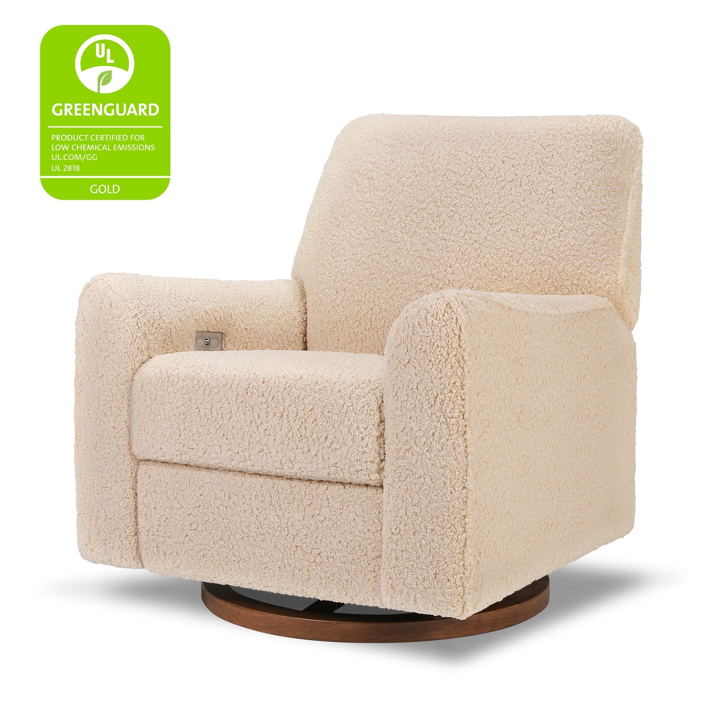 BABYLETTO SUNDAY POWER RECLINER AND SWIVEL GLIDER IN SHEARLING