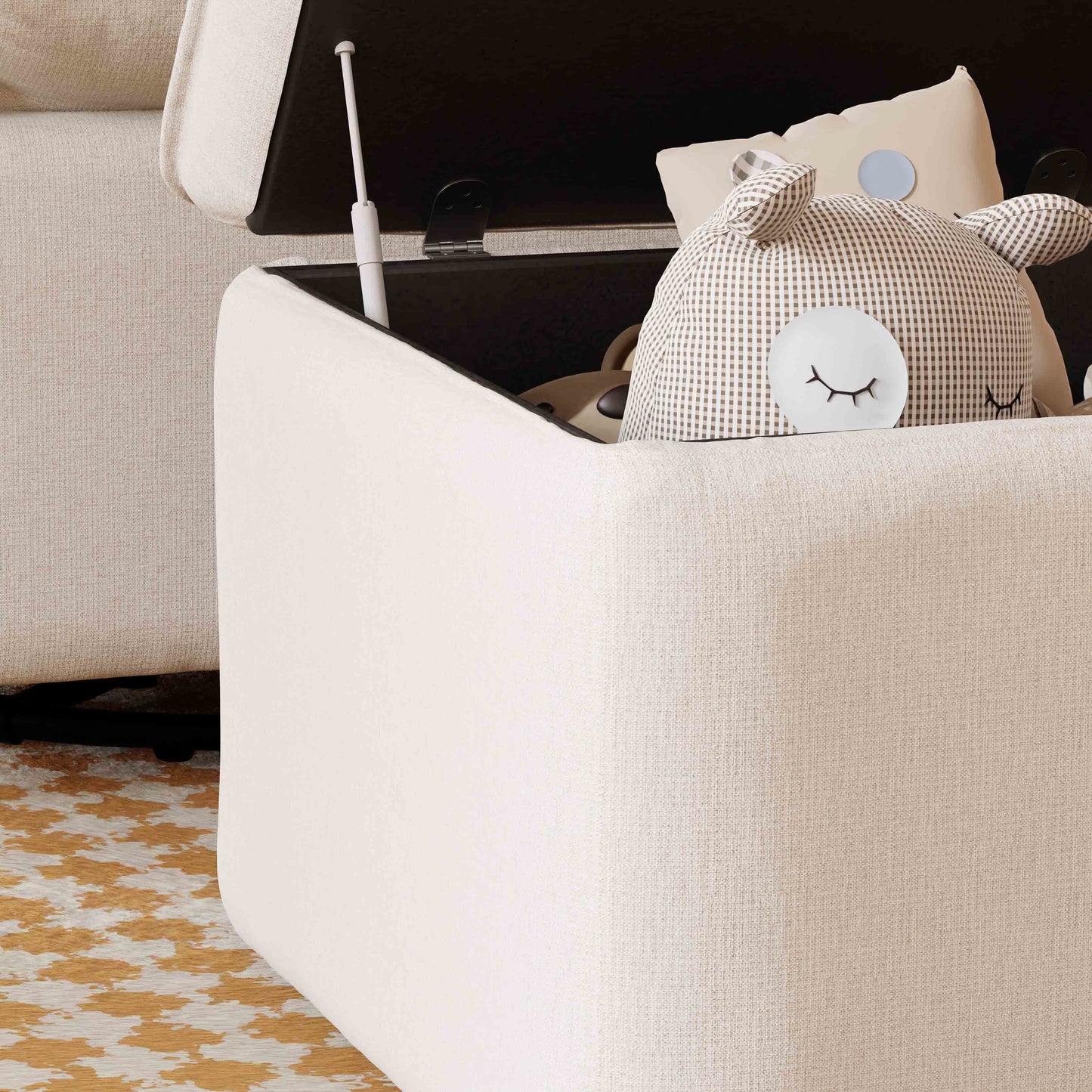 BABYLETTO CALI STORAGE OTTOMAN IN ECO-PERFORMANCE FABRIC | WATER REPELLENT & STAIN RESISTANT