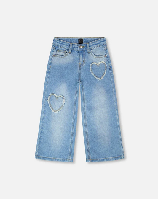 DEUX PAR DEUX WIDE LEG LIGHT BLUE DENIM JEANS