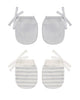 QUINCY MAE NO SCRATCH MITTENS, SET OF 2 CLOUD STRIPE, CLOUD