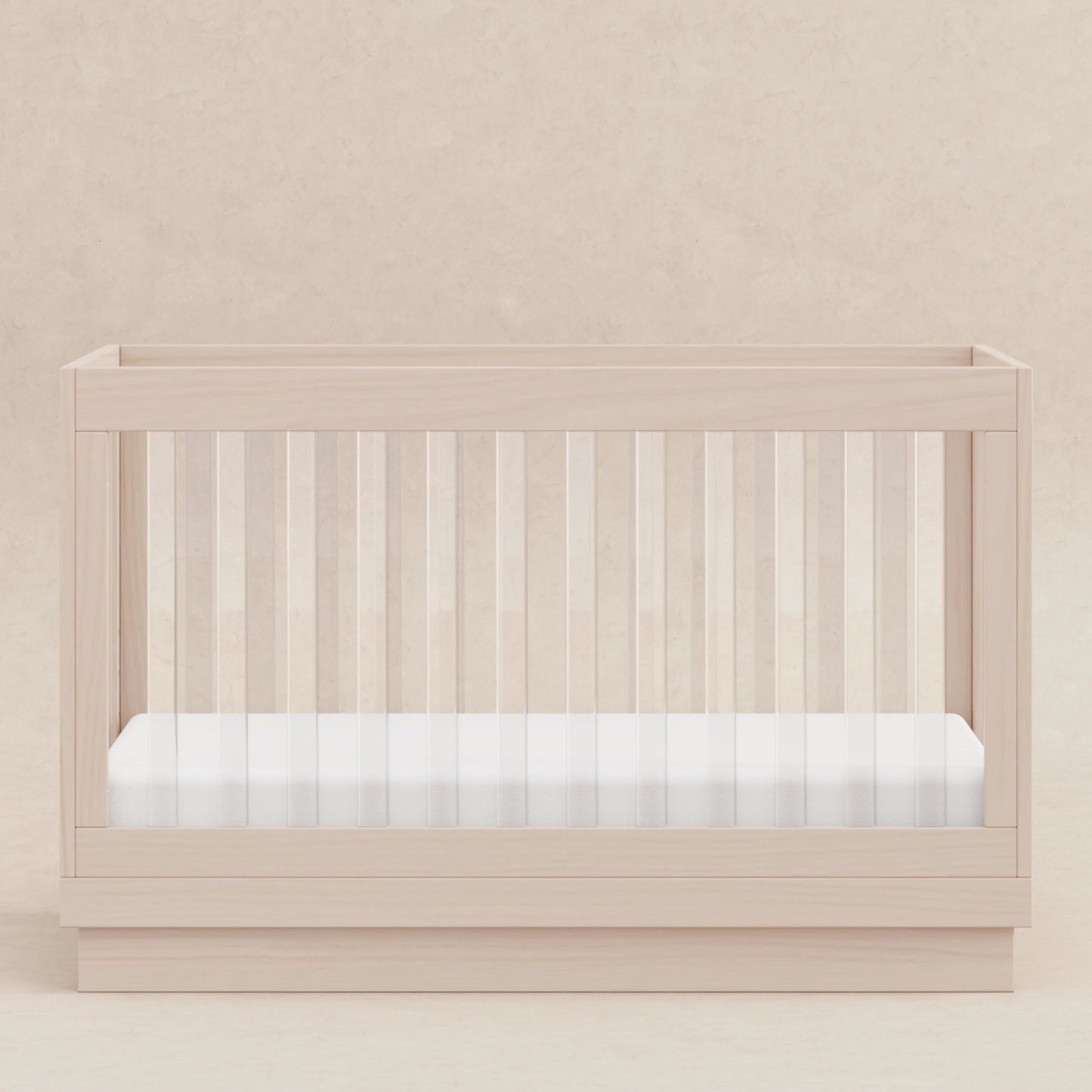 BABYLETTO HARLOW ACRYLIC 3-IN-1 CONVERTIBLE CRIB WITH TODDLER BED CONVERSION KIT