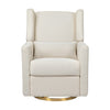 Kiwi Glider Recliner w/ Electronic Control and USB in Ivory Boucle w/Gold Base