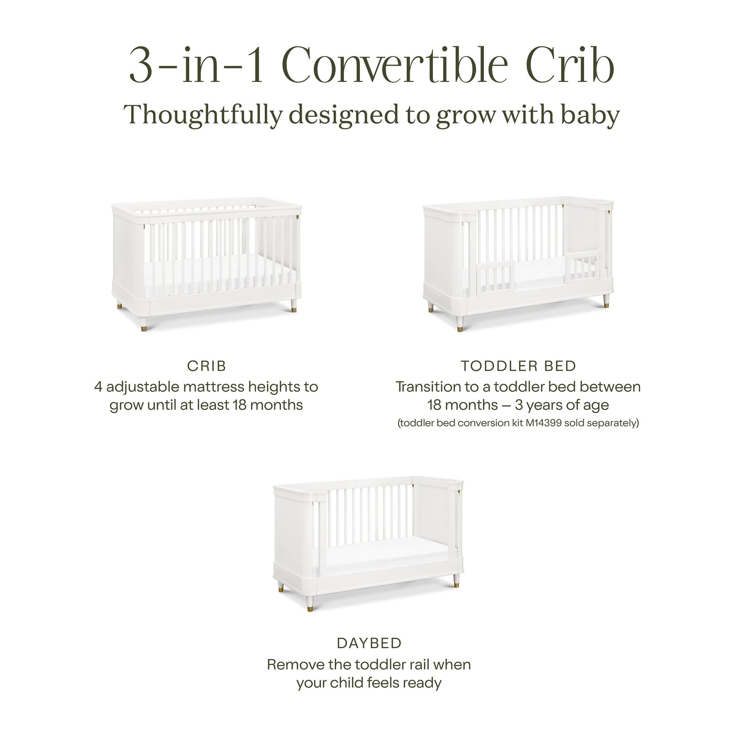 NAMESAKE TANNER 3-IN-1 CONVERTIBLE CRIB - WARM WHITE