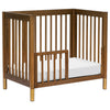 Gelato 4-in-1 Convertible Mini Crib and Twin bed in Natural Walnut Finish with Gold Feet