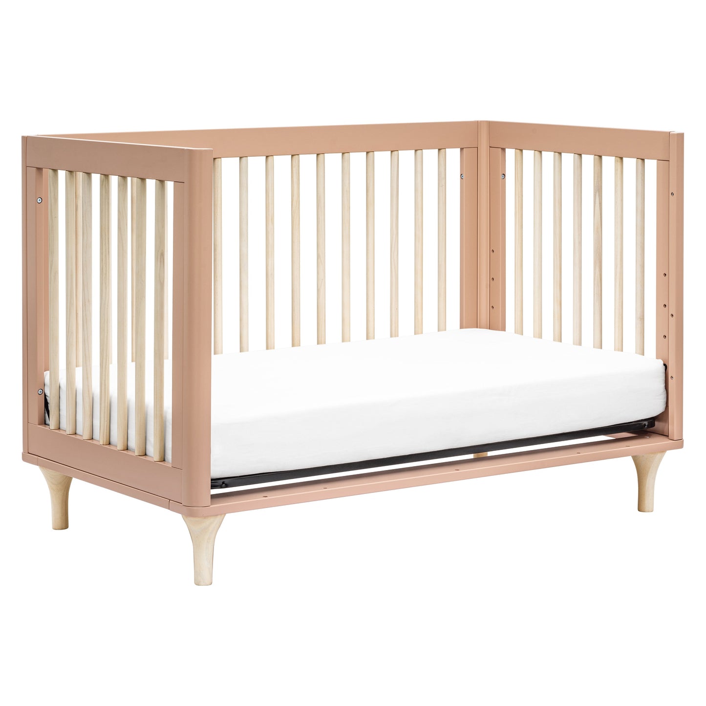 Lolly 3-in-1 Convertible Crib w/Toddler Bed Conversion in Crimson/Natural