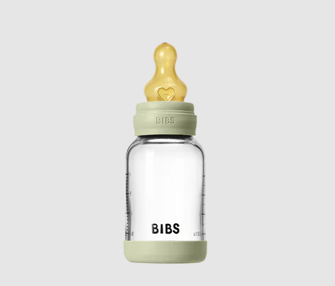 BIBS BABY GLASS BOTTLE SET 4OZ LATEX