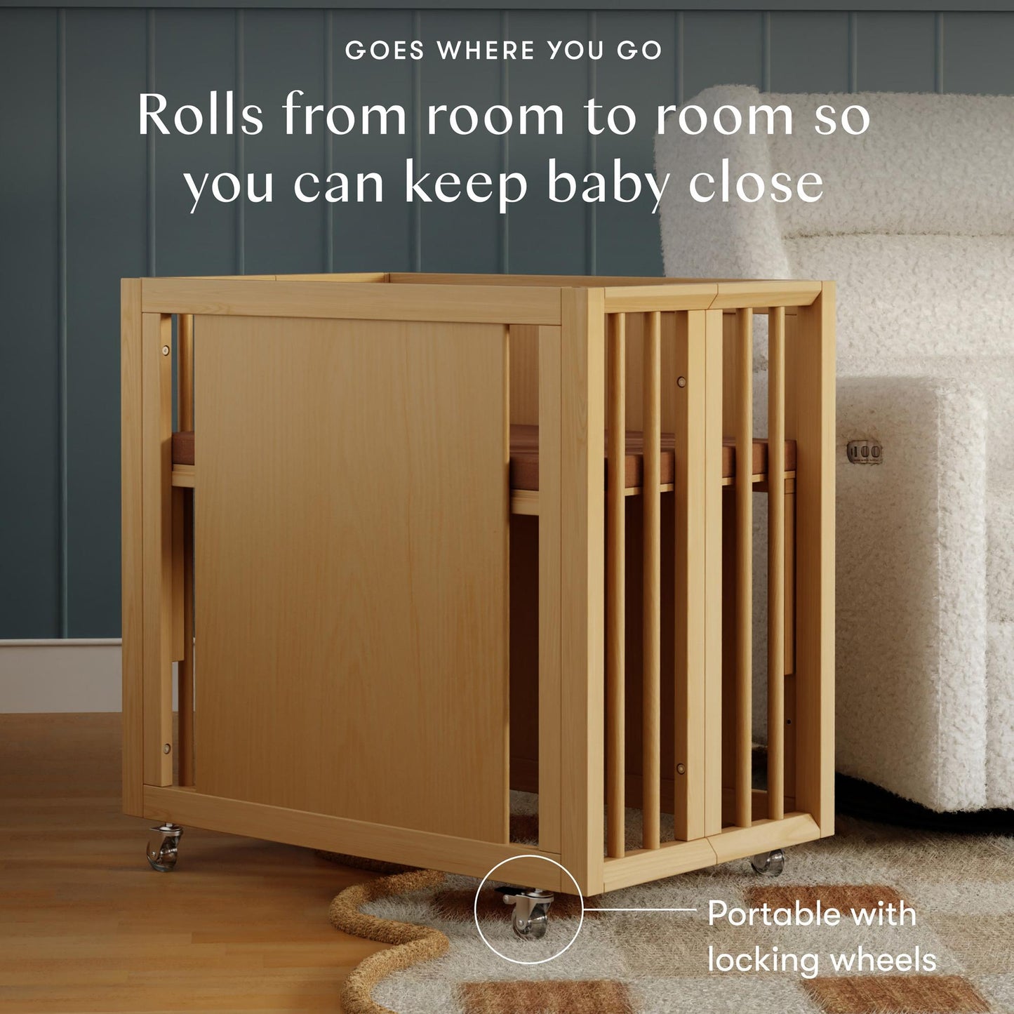 BABYLETTO PALMA 8-IN-1 CONVERTIBLE ALL-STAGES CRIB WITH BASSINET & TODDLER BED KIT