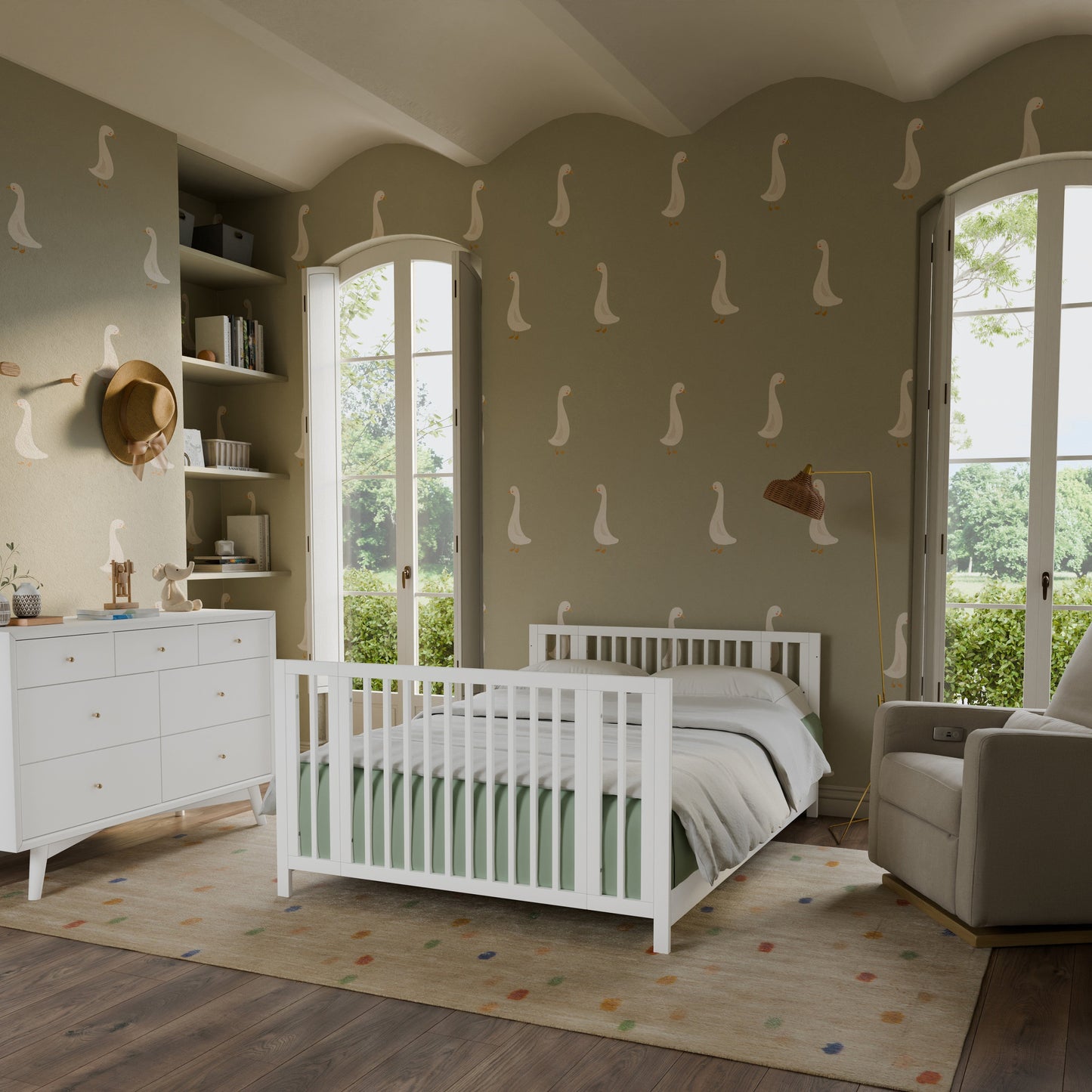 BABYLETTO ROLLI 9-IN-1 CONVERTIBLE ALL-STAGES CRIB WITH BASSINET & TODDLER BED CONVERSION KITS