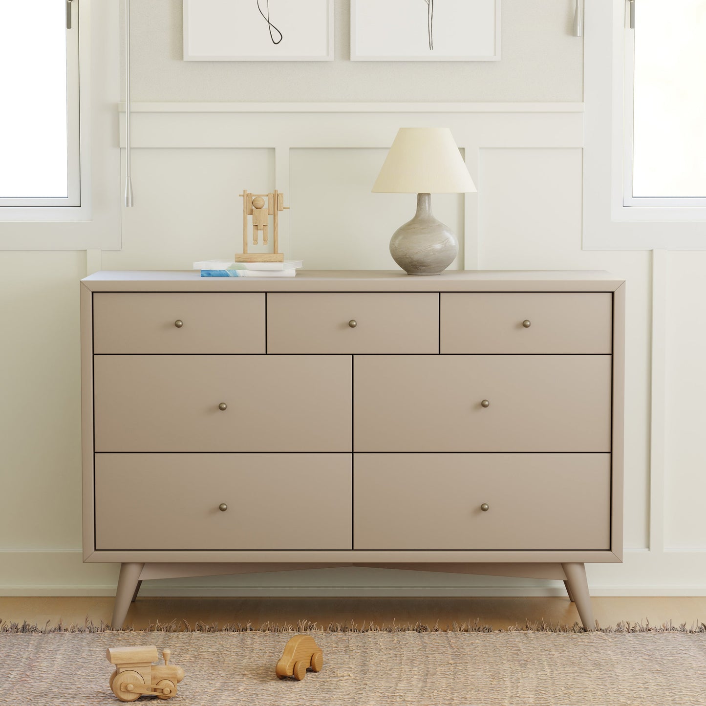 Palma 7-Drawer Double Dresser, Assembled in Warm White