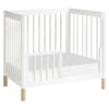 Gelato 4-in-1 Convertible Mini Crib and Twin bed in Natural Walnut Finish with Gold Feet