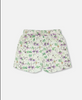 DEUX PAR DEUX JERSEY SHORTS GREEN PRINTED FLOWERS