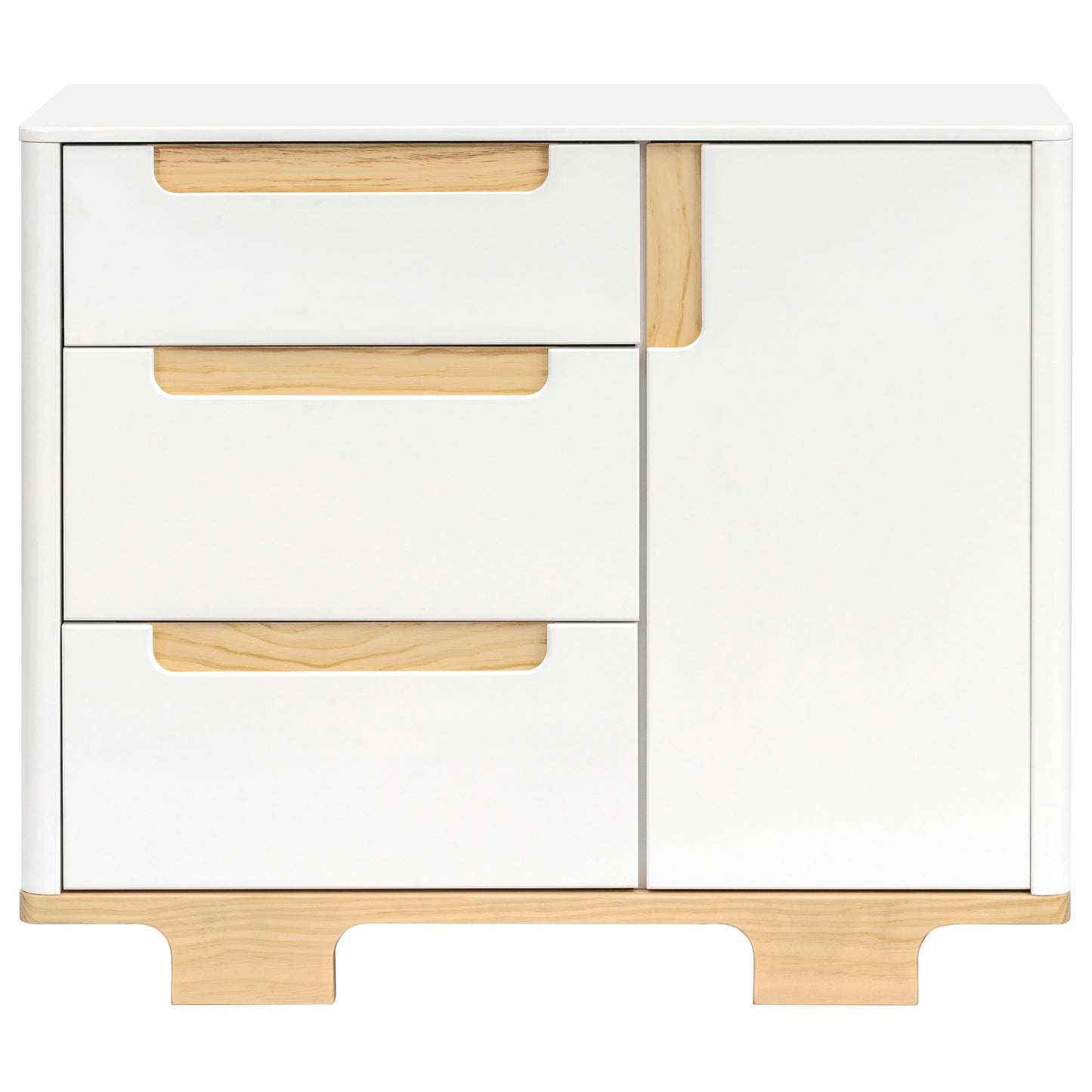 Yuzu 3-Drawer Changer Dresser in White/Natural