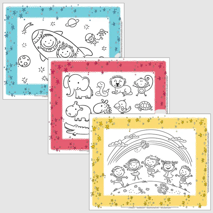 HEALTHY HABITS DISPOSABLE COLORME PLACEMATS, 24 PACK