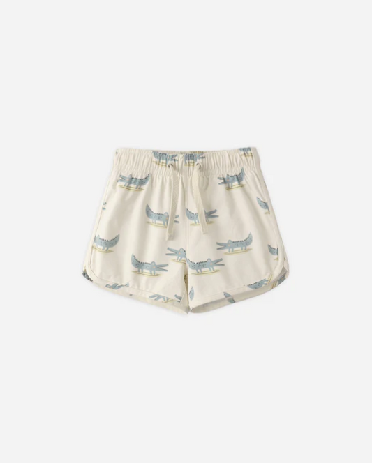 RYLEE + CRU SWIM TRUNKS ALLIGATORS